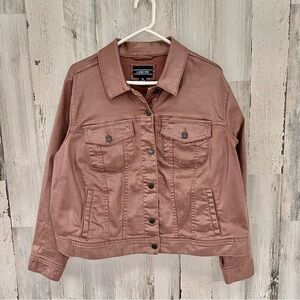 Lands’ End Women’s Button Down Trucker Jacket Size 1X 16-18 In Bronze Shimmer